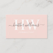カスタムパステル淡い色のピンクホワイトブラックプロフェッショナル 名刺 (正面)