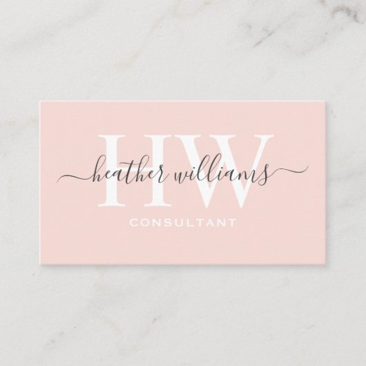 カスタムパステル淡い色のピンクホワイトブラックプロフェッショナル 名刺 (正面)