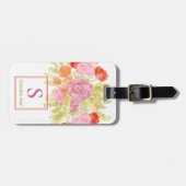 カスタムパステル魅力的フローラウォーターカラーアート ラゲッジタグ (正面横)