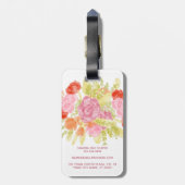 カスタムパステル魅力的フローラウォーターカラーアート ラゲッジタグ (裏面縦)