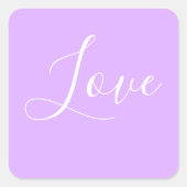 カスタムパステルMauveカラー無地のミニマル結婚リスト スクエアシール (正面)