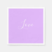 カスタムパステルMauveカラー無地のミニマル結婚リスト スタンダードカクテルナプキン (正面)