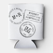 カスタムパスポート印紙宛先の結婚式のお願い 缶クーラー (正面)