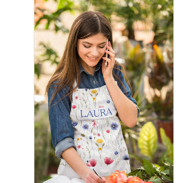 カスタムパターン（の模様が）ある山花 エプロン