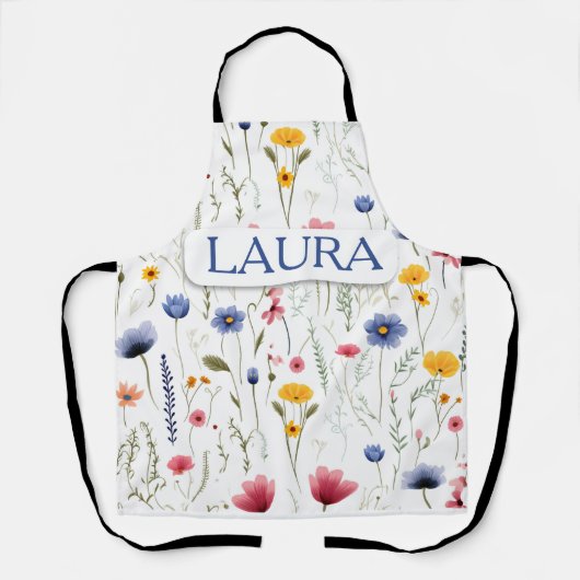 カスタムパターン(の模様が)ある山花 エプロン (正面)