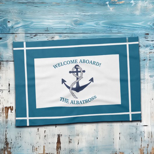 カスタムパタ航海のーンいかり キッチンタオル