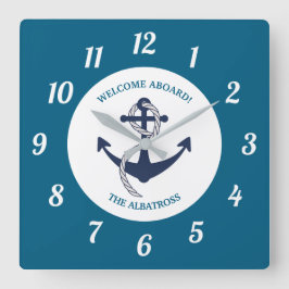 カスタムパタ航海のーンいかり スクエア壁時計