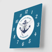 カスタムパタ航海のーンいかり スクエア壁時計 (傾斜)