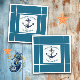 カスタムパタ航海のーンいかり スタンダードカクテルナプキン