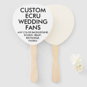 カスタムパドルパーソナライズされたベージュ色結婚のファン(10) ハンドファン (正面&裏面)
