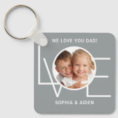 カスタムパパお父様の日グレイ キーホルダー (正面)