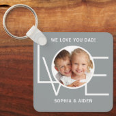 カスタムパパお父様の日グレイ キーホルダー (正面)