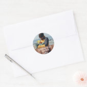 カスタムパパのステッカー、愛するパパの写真 ラウンドシール (封筒)