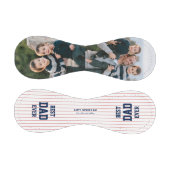 カスタムパパのストライプ最高の父の日写真 野球ボール (パネル)