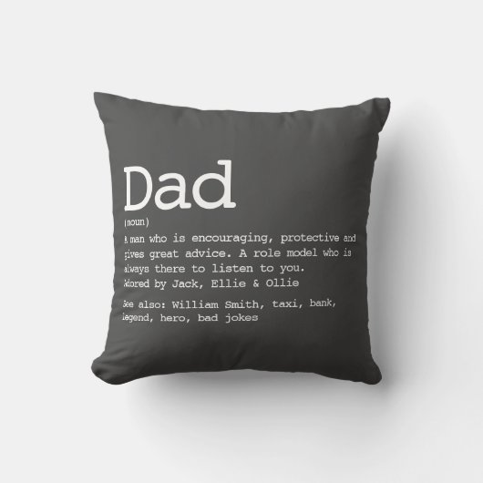 カスタムパパの定義 父の日 グレー クッション (正面)