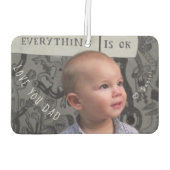 カスタムパパの父の日の写真 カーエアーフレッシュナー (裏面)