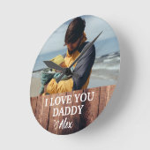 カスタムパパの24時間写真大好き  ラウンド壁時計 (傾斜)