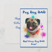 カスタムパパドッグ最高のドッグ熱狂するパパデジタル サンキューカード (正面/裏面)