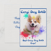 カスタムパパドッグ最高の熱狂するパパ サンキューカード (正面/裏面)