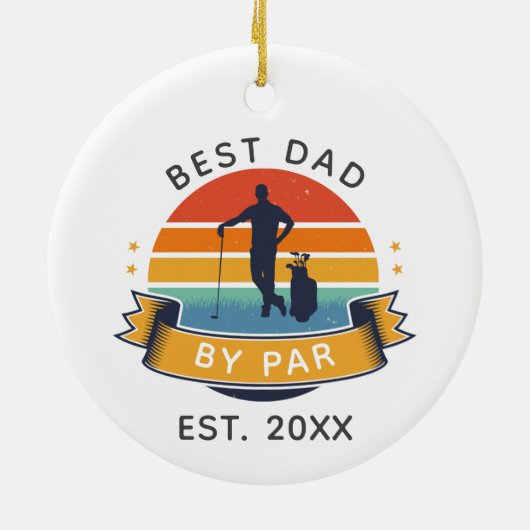 カスタムパパバイパー最高のゴルフ・ファーザーズデイスポーツ セラミックオーナメント (裏面)