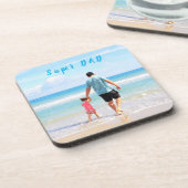 カスタムパパフォトコースター文字最高の-パパEver コースター (左側)