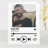 カスタムパパフォトソング再生リストのグリーティング カード (黄色い花)