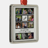 カスタムパパモダンファーザーズDay 11 Photo Collage メタルオーナメント (右)