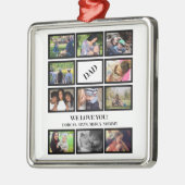 カスタムパパモダンファーザーズDay 11 Photo Collage メタルオーナメント (左)