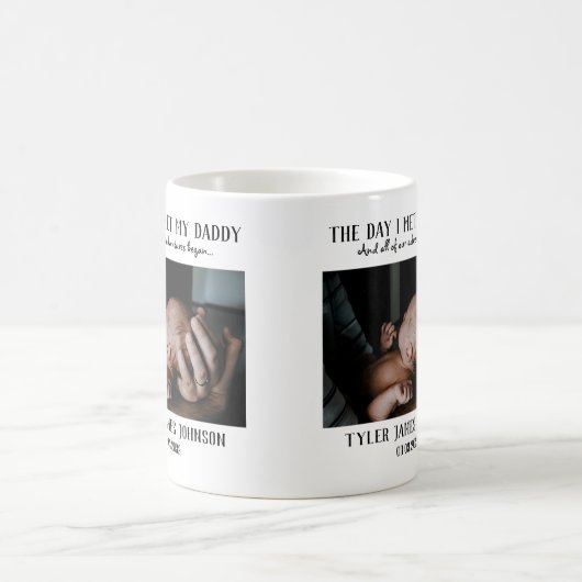 カスタムパパ写真ファーストファースト父の日コーヒーマグ コーヒーマグカップ (中央)