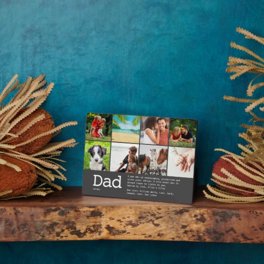 カスタムパパ定義フォトコラージグレイ フォトプラーク (側面)