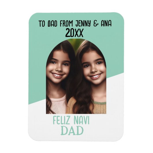 カスタムパパ用Photo Magnet Feliz Navidad Keepsake マグネット (縦)