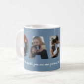 カスタムパパ5フォトコラージブルーファーザーズデイ コーヒーマグカップ (正面左)