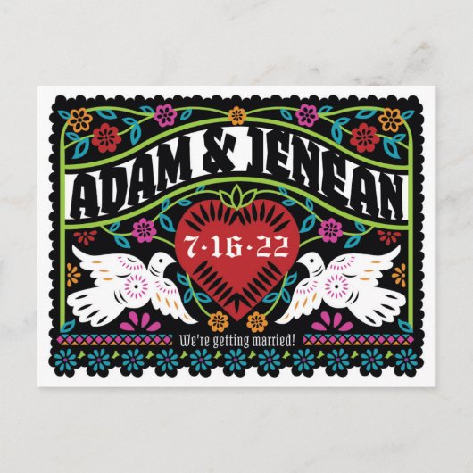 カスタムパペルピカドスタイルラブバード保存日 案内ポストカード (正面)