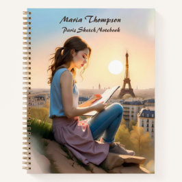 カスタムパリスケッチ旅行手帳ジャーナル日記 ノートブック