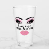 カスタムパワーガールピンクキスまつげメイクアップ タンブラーグラス (正面)