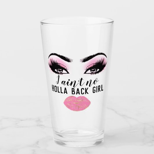 カスタムパワーガールピンクキスまつげメイクアップ タンブラーグラス (正面)