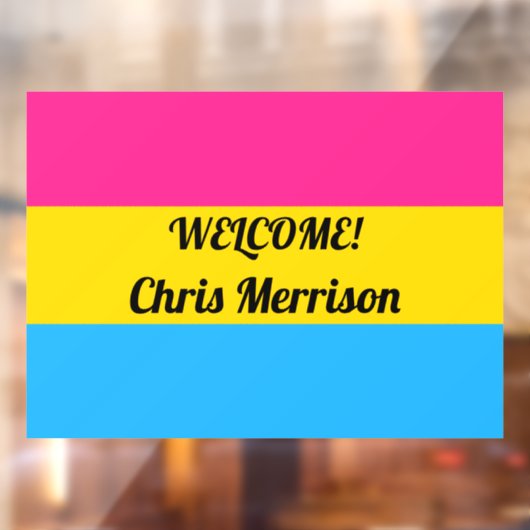 カスタムパンセクシャル国旗のプライド月ウィンドウの貼り ウィンドウサイン (シート2)