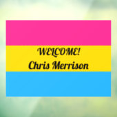 カスタムパンセクシャル国旗のプライド月ウィンドウの貼り ウィンドウサイン (シート3)