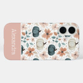 カスタムパンプキンとフラワーフォールパターン Case-Mate iPhoneケース (裏面 (横))