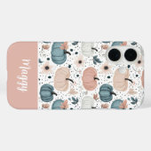 カスタムパンプキンとフラワーフォールパターン  Case-Mate iPhoneケース (裏面 (横))