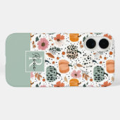 カスタムパンプキンとフラワーフォールパターン  Case-Mate iPhoneケース (裏面 (横))