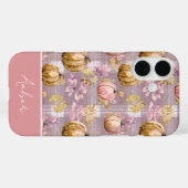 カスタムパンプキンと花のチェック柄  Case-Mate iPhoneケース (裏面 (横))