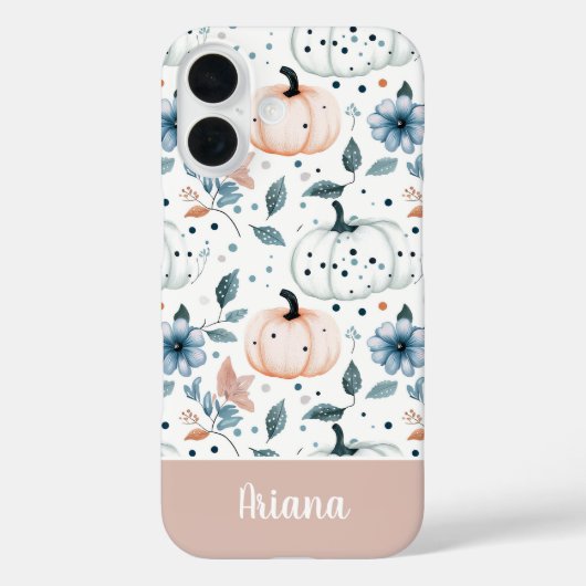 カスタムパンプキンと花柄 Case-Mate iPhoneケース (裏面)