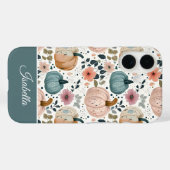 カスタムパンプキンと花柄 Case-Mate iPhoneケース (裏面 (横))
