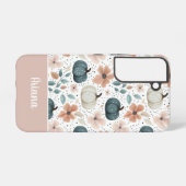 カスタムパンプキンと花柄 SAMSUNG GALAXYケース (裏面横)