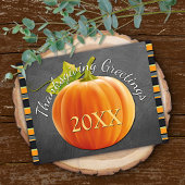 カスタムパンプキンオレンジ緑ストライプのパターン2025 シーズンカード
