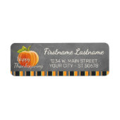 カスタムパンプキンカラフルおもしろいストライプパターン ラベル (正面)