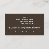 カスタムパンプキンスパイスコーヒーショップとパンチカード 名刺 (裏面)