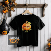 カスタムパンプキン かわいい水彩ハロウィン トドラーTシャツ