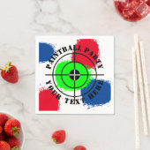 カスタムパンボール誕生日パーティーパ絵を描（ばちゃばちゃ）跳ねる スタンダードカクテルナプキン (インサイチュ)